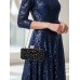 Evening Bag - Metal Frame w/ Rhinestones & Studs Embellishment - Black - BG-1147AS-BK